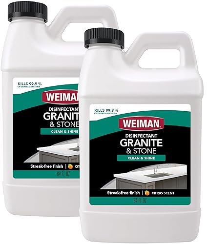 Weiman Disinfecting Granite and Stone Countertop Cleaner and Polish - Safely Cleans & Shines Marble, Quartz Quartzite Slate, Limestone, Corian
