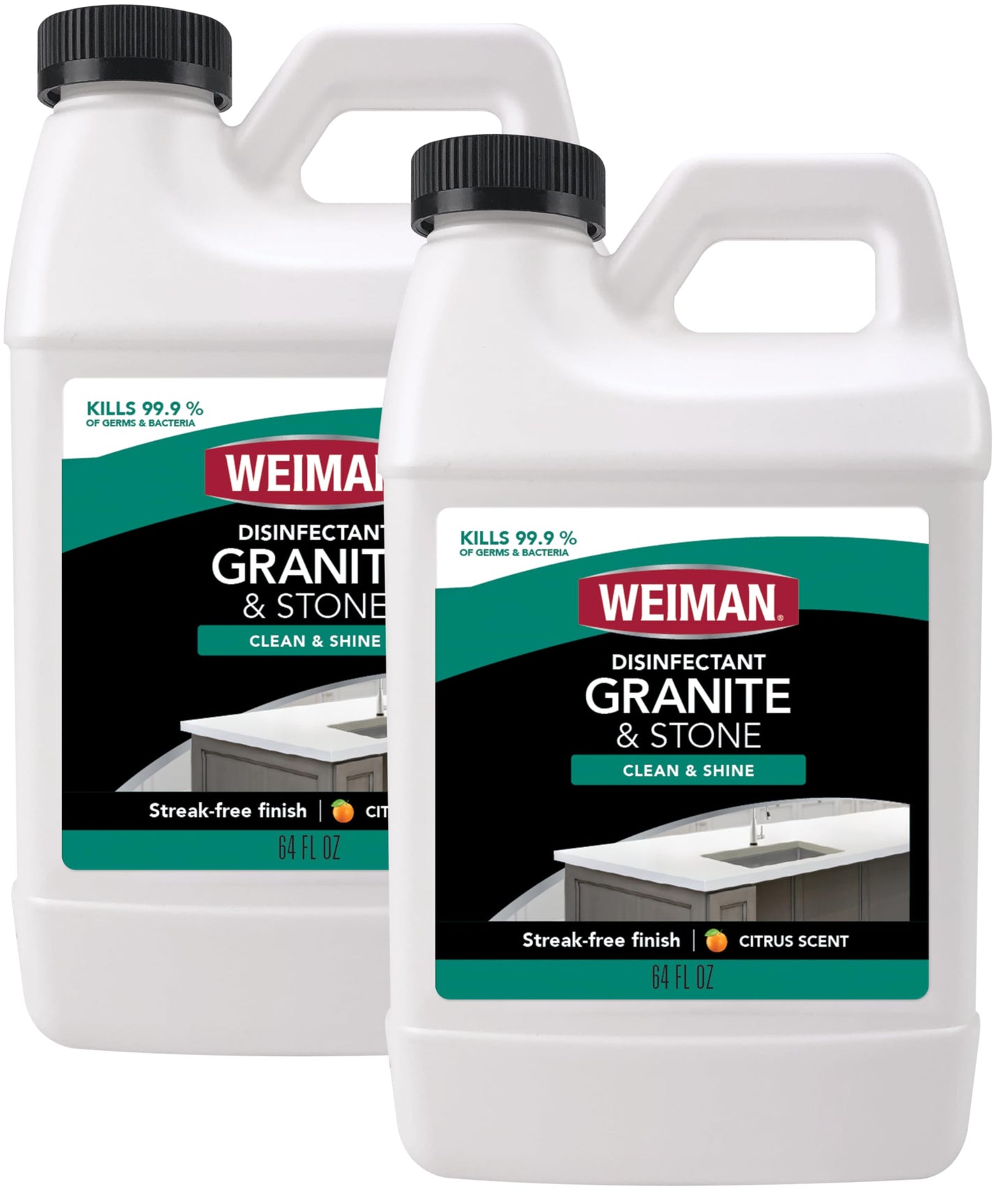 Weiman Disinfecting Granite and Stone Countertop Cleaner and Polish - Safely Cleans & Shines Marble, Quartz Quartzite Slate, Limestone, Corian