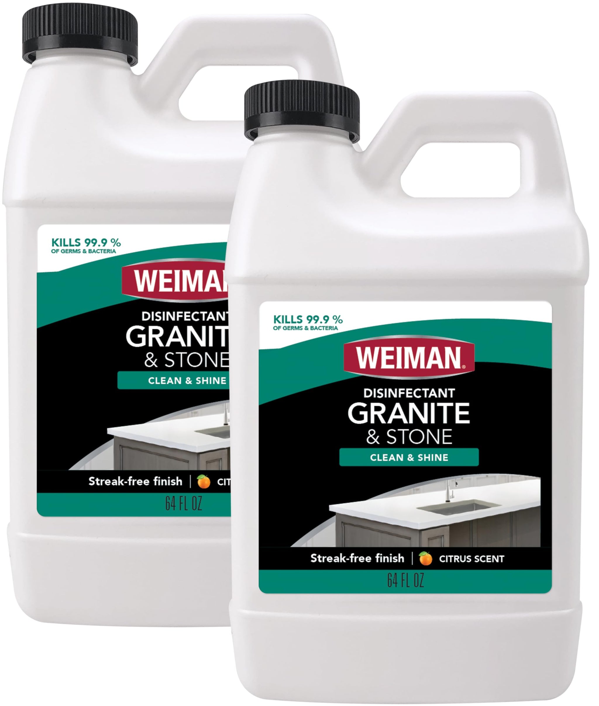 Weiman Disinfecting Granite and Stone Countertop Cleaner and Polish - Safely Cleans & Shines Marble, Quartz Quartzite Slate, Limestone, Corian
