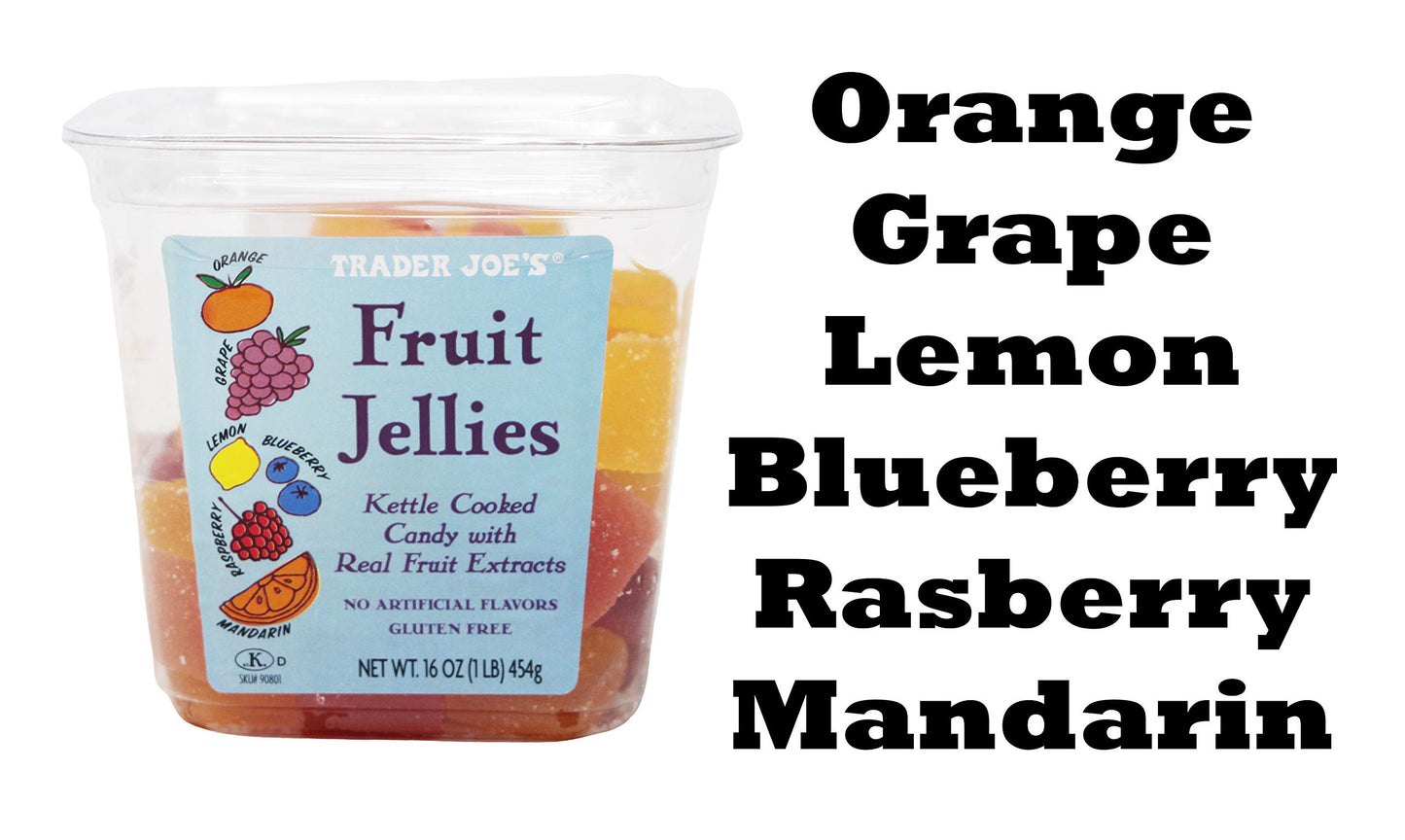 Trader Joes Fruit Jellies Bundle. Two 16 oz Packs of All Natural, Gluten Free Snacks.