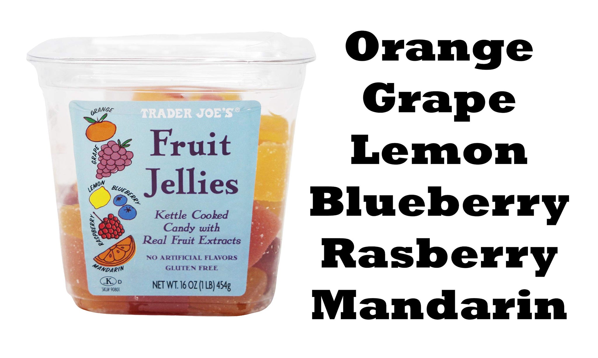 Trader Joes Fruit Jellies Bundle. Two 16 oz Packs of All Natural, Gluten Free Snacks.