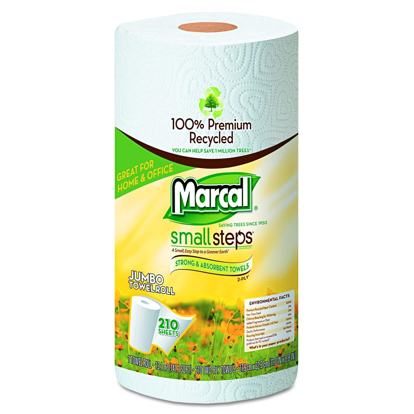 Marcal 6181CT Paper Towels, 2-Ply, 140 Sheets/Roll, 24 Rolls/CT, White