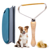 2-Pack Pet Hair Removal Tool - Lint Remover, Carpet Scraper & Shaver for Clothes and Carpets - Dog & Cat Hair Remover with Carpet Rake