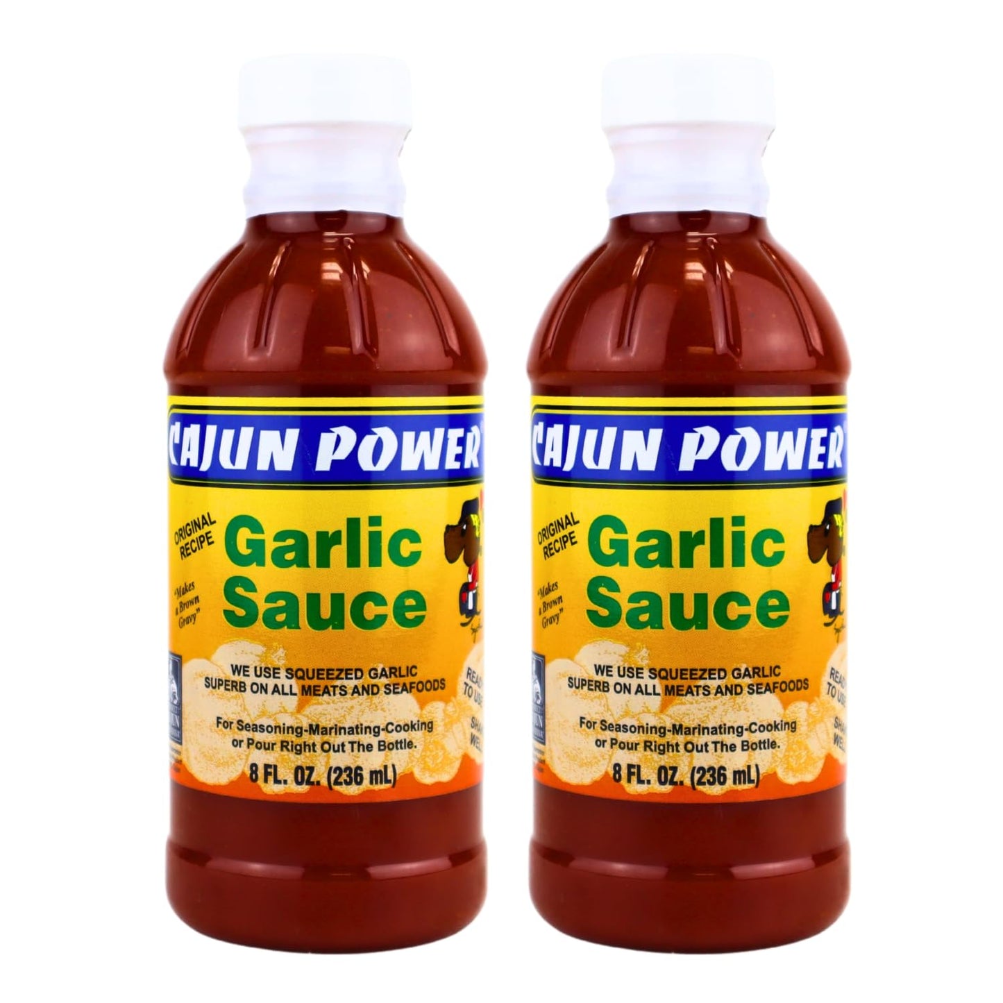 Cajun Power garlic sauce - Authentic Louisiana Flavor, Gourmet Cooking Sauce, Perfect for Cajun Recipes, Marinades, Grilling, and Dipping (2 Pack