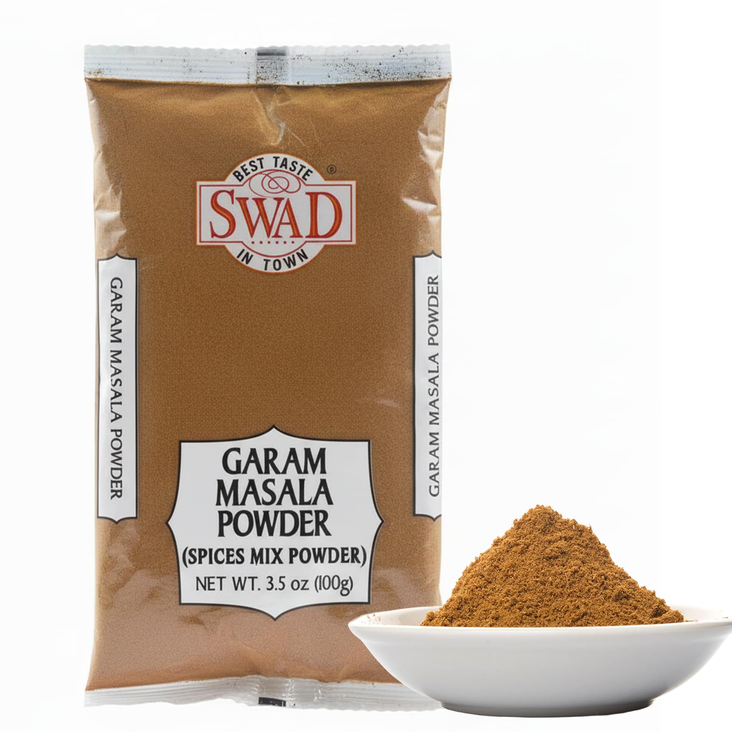 SWAD 12-Spice Garam Masala Powder (100g) 3.5oz - Authentic Indian Cooking Spices for Multiple Dishes - All Natural, Salt-Free | Vegan | No Colors |
