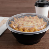 Plastic House Black Plastic Salad Bowls with Lids - 38 oz | Pack of 4
