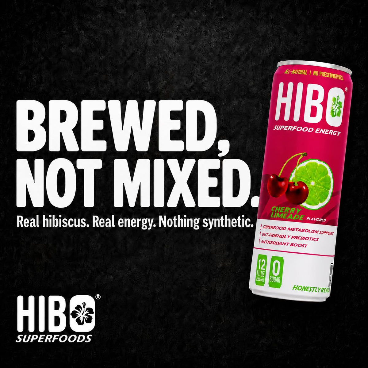 HIBO Superfood Energy Cherry Limeade, Sugar Free, 150mg Caffeine