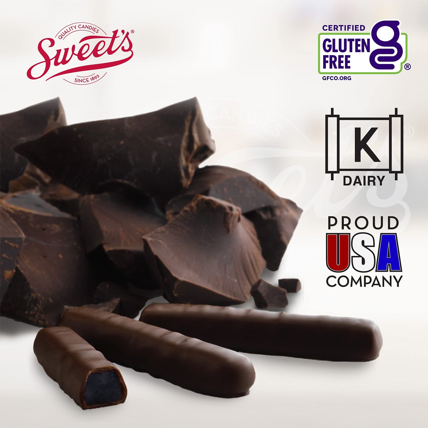 Sweet Candy Dark Chocolate Orange & Cherry Sticks - Chocolate Covered Candy - Orange & Cherry Flavors With Chocolate Coating - Old Fashioned Sweet