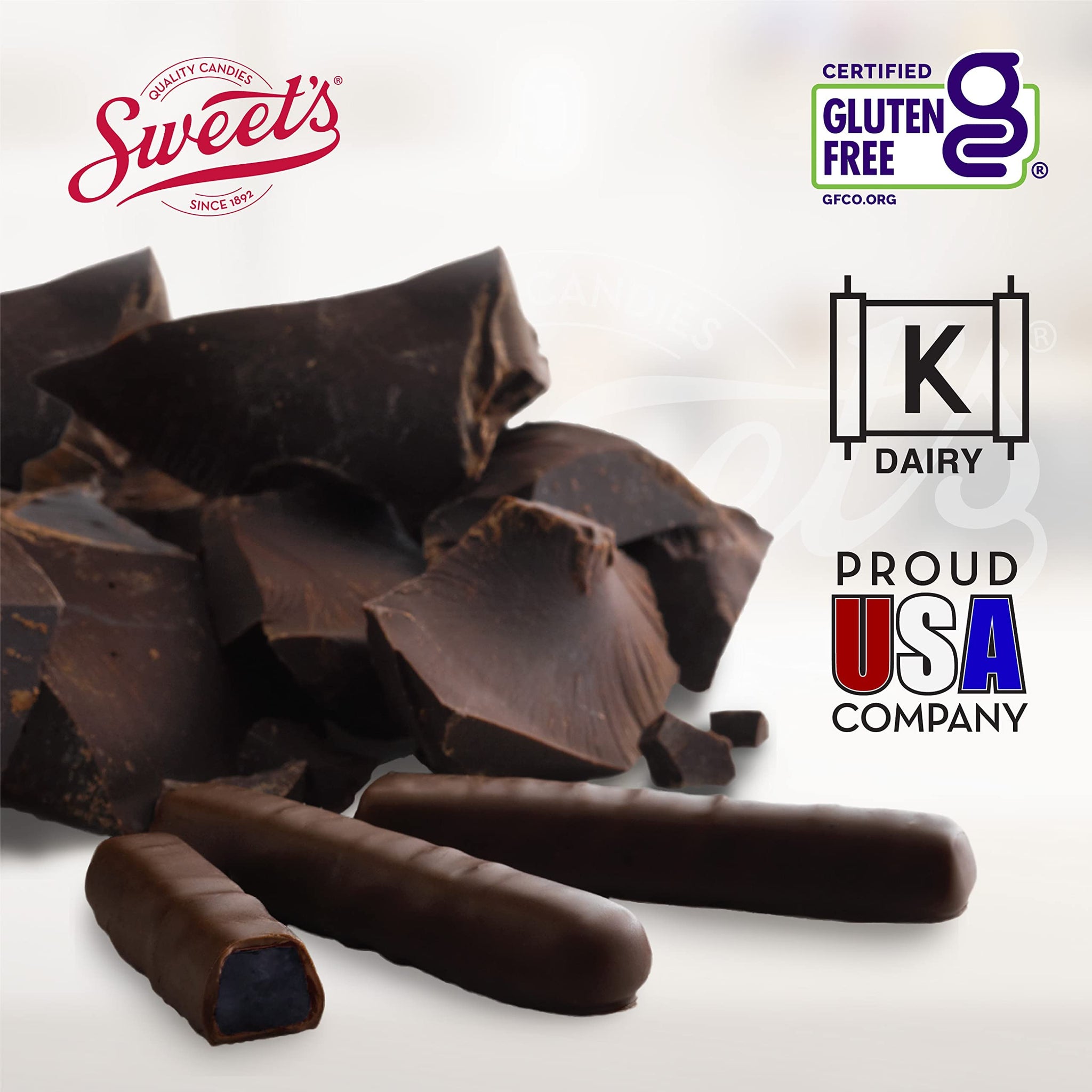 Sweet Candy Dark Chocolate Orange & Cherry Sticks - Chocolate Covered Candy - Orange & Cherry Flavors With Chocolate Coating - Old Fashioned Sweet