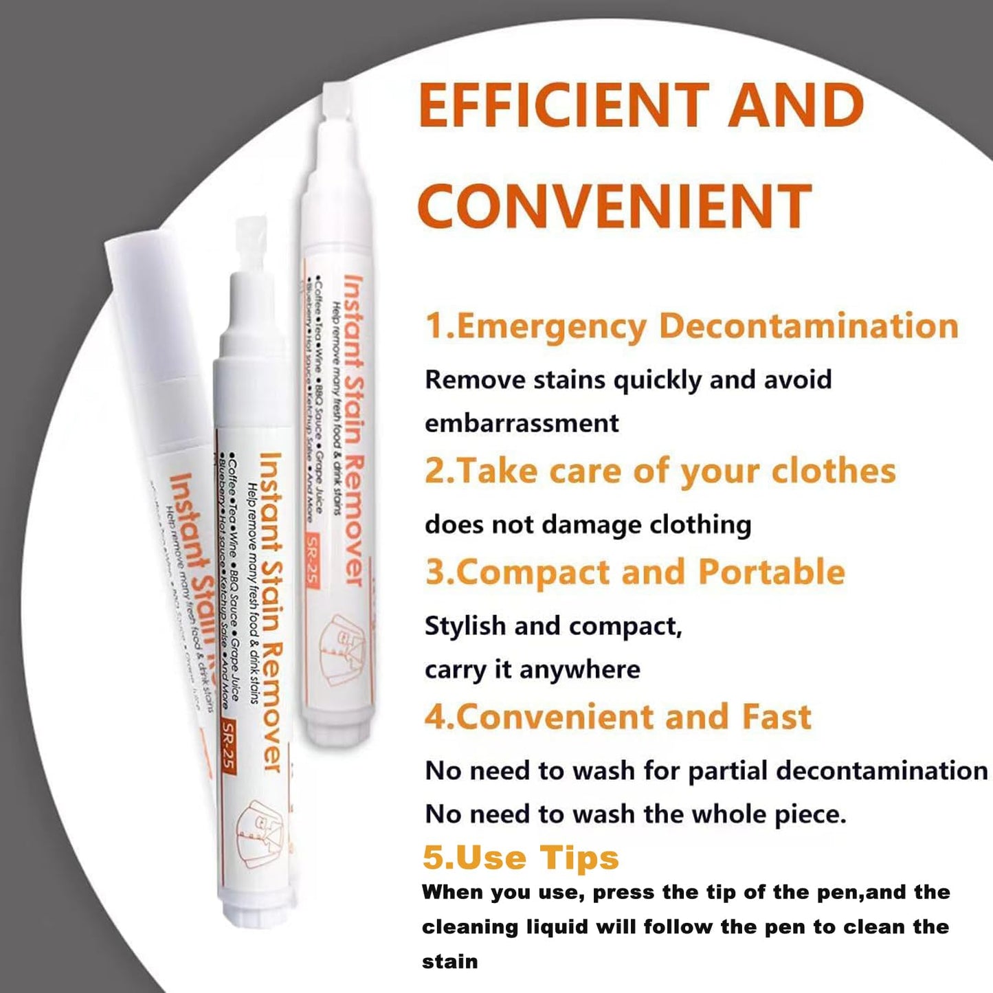 3PCS New Bleach Pen,Portable Travel Bleach Pen for Clothing Stain Removal,Clothes Stain Remover Pen Grease Stain Remover Wash Free Laundry Clean Pen