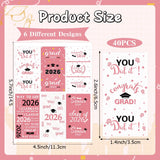 Graduation Party Decorations 2025 Graduation Label Stickers, 120PCS Congrats Grad Mini Pink White Candy Wrapper Class Of 2025 Chocolate Bar Stickers