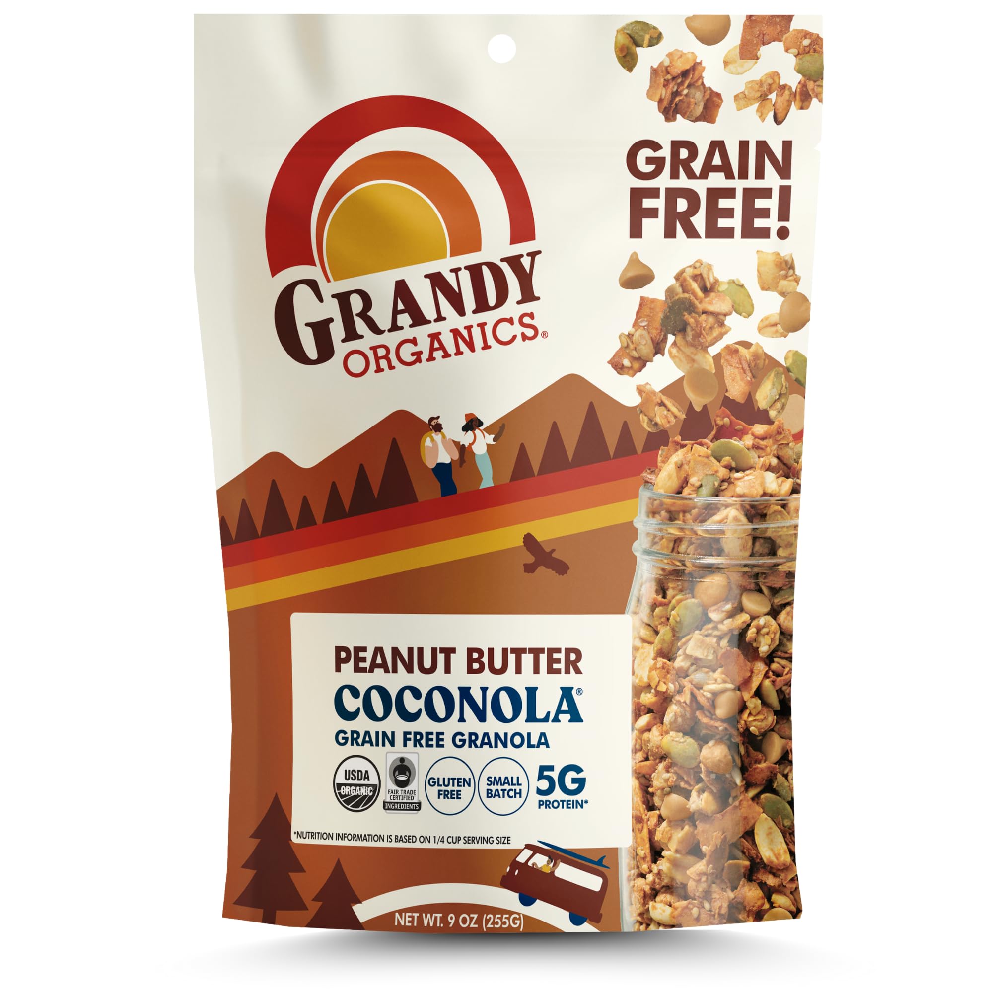 Grandy Organics, Coconola Peanut Butter Organic, 9 Ounce