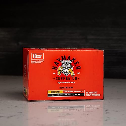 Haymaker Coffee, Dark Roast, K-Cup Coffee Pods, 10 Ct Box, Roasted in USA