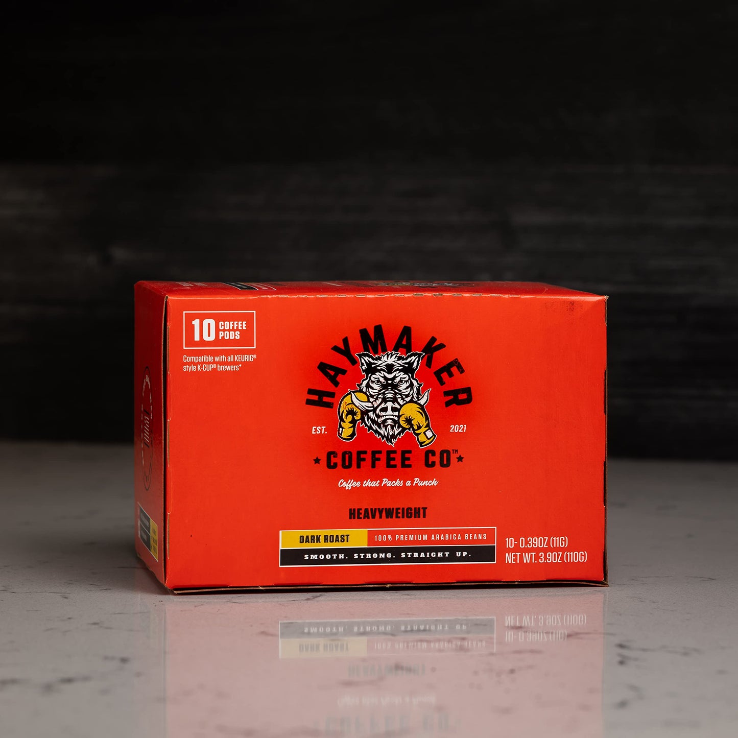 Haymaker Coffee, Dark Roast, K-Cup Coffee Pods, 10 Ct Box, Roasted in USA