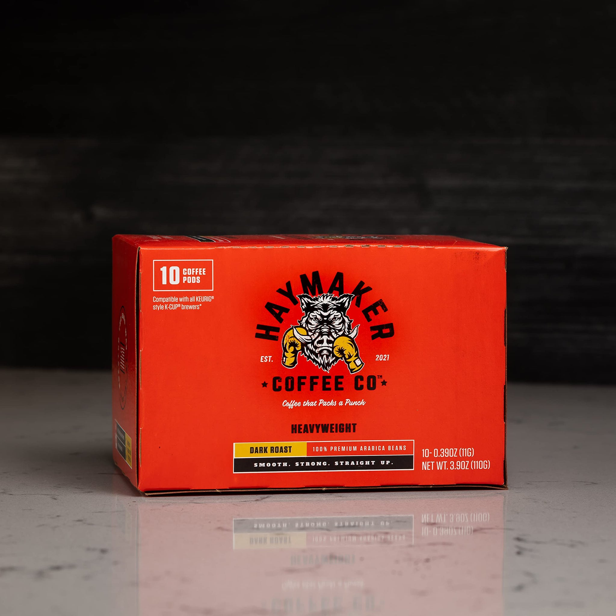 Haymaker Coffee, Dark Roast, K-Cup Coffee Pods, 10 Ct Box, Roasted in USA