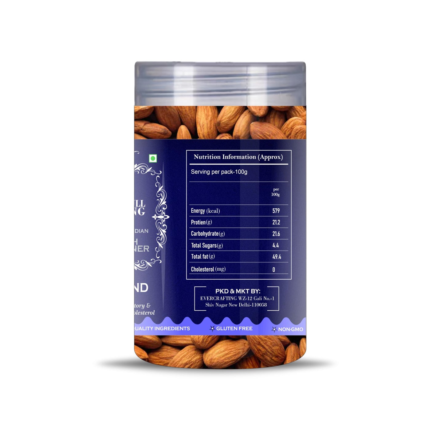 Blessfull Healing Almond 5 Oz(Ounce) Airtight Container With Spoon