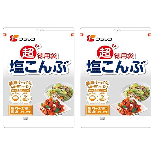 Fujicco Japanese Seasoned Kelp Strips (Shio Kombu), 140g - Pack of 2