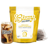 Bizzy Organic Cold Brew Coffee | Light & Bright Blend | Coarse Ground Coffee | Light Roast | Micro Sifted | Specialty Grade | 100% Arabica | Brew Bags