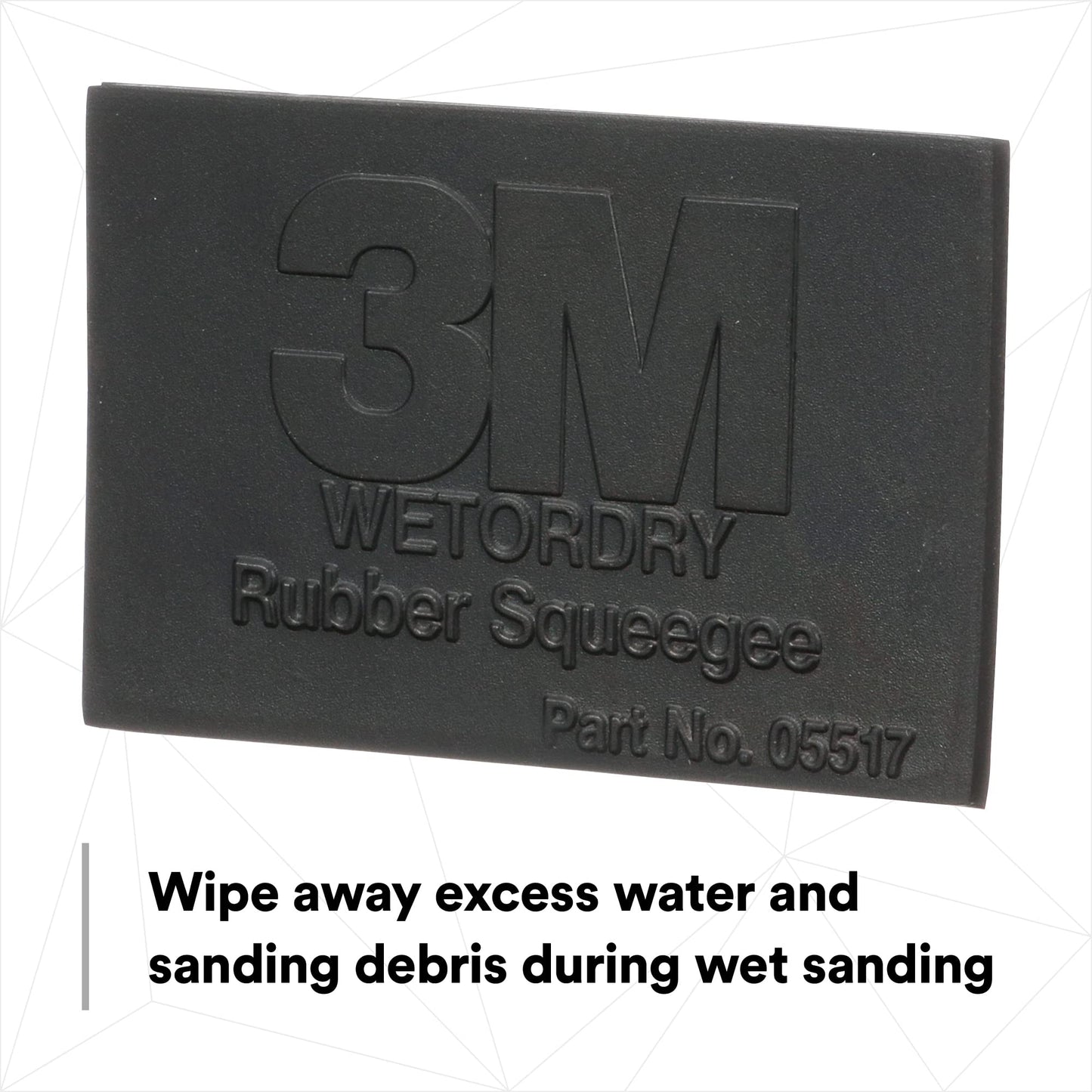 3M Wetordry Rubber Squeegee 05517, 2-3/4 in x 4-1/4 in, Comfort Fit, Flexible, For Wet Sanding