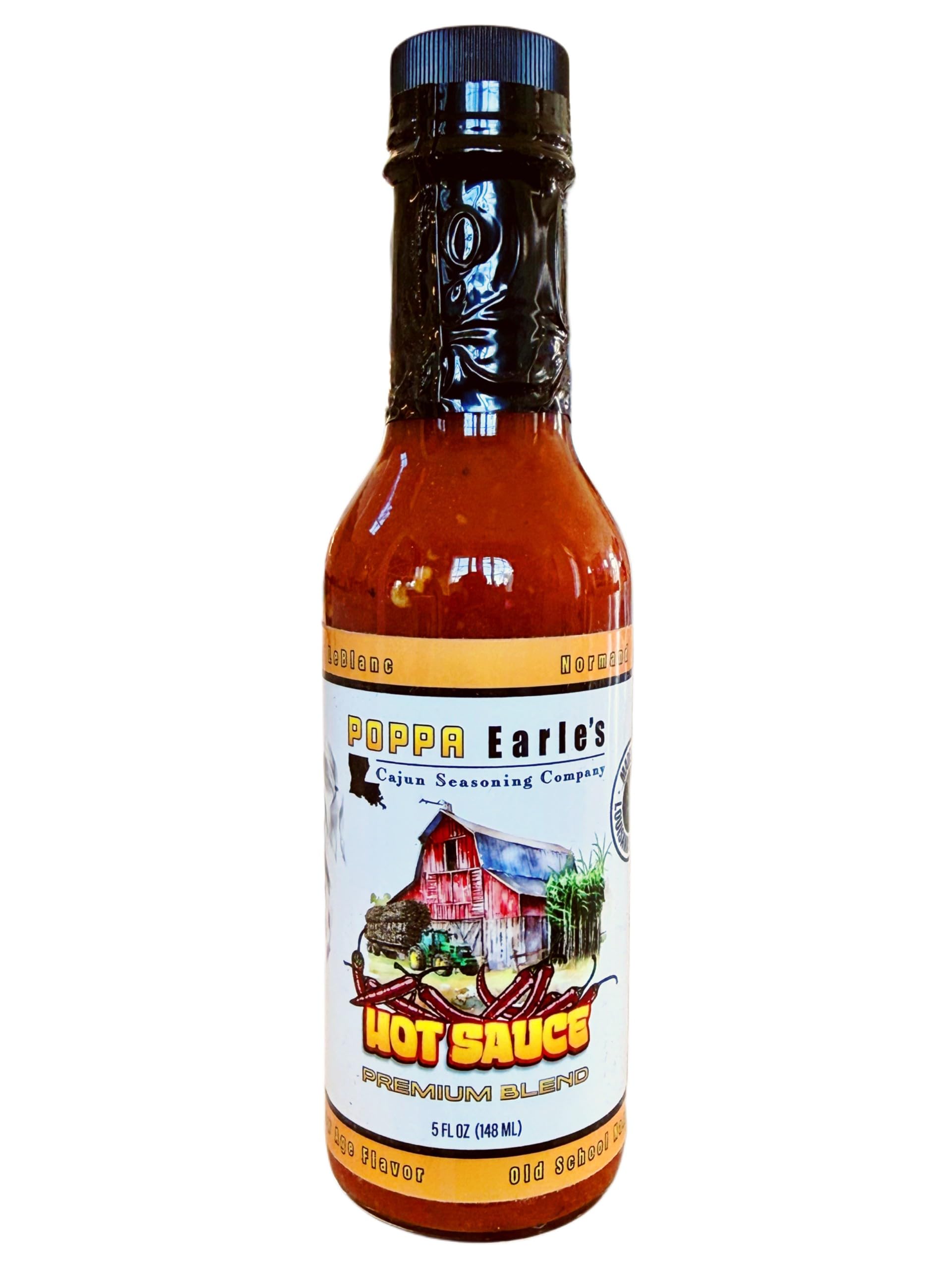 Poppa Earle’s Cajun Hot Sauce - Louisiana Style Hot Sauce with Bold Cajun Flavor - Gourmet Small Batch Pepper Sauce - 5 oz