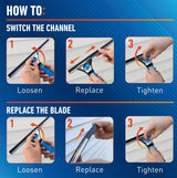Unger Professional Connect and Clean 18” EZ Change Window and Glass Cleaning Squeegee, Large and Small Windows, Rubber Blade Tool for Streak-Free