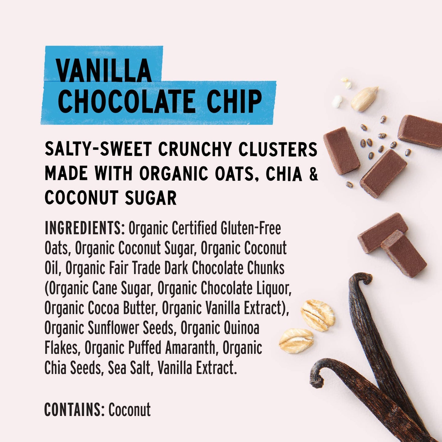 purely elizabeth Vanilla Chocolate Chip, Ancient Grain Granola, Gluten-Free, Non-GMO (6 Ct, 72oz Bulk)