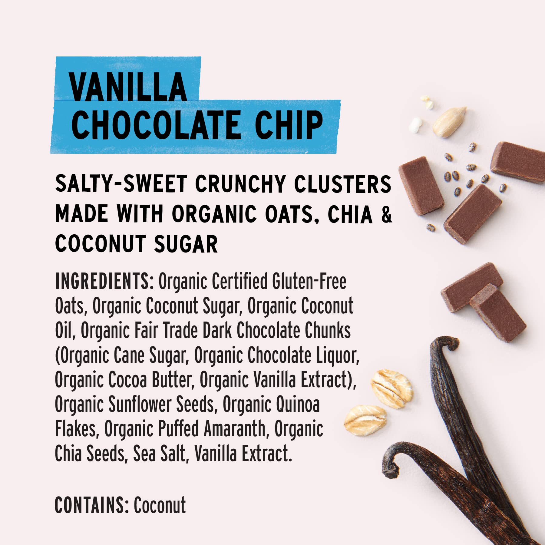 purely elizabeth Vanilla Chocolate Chip, Ancient Grain Granola, Gluten-Free, Non-GMO (6 Ct, 72oz Bulk)