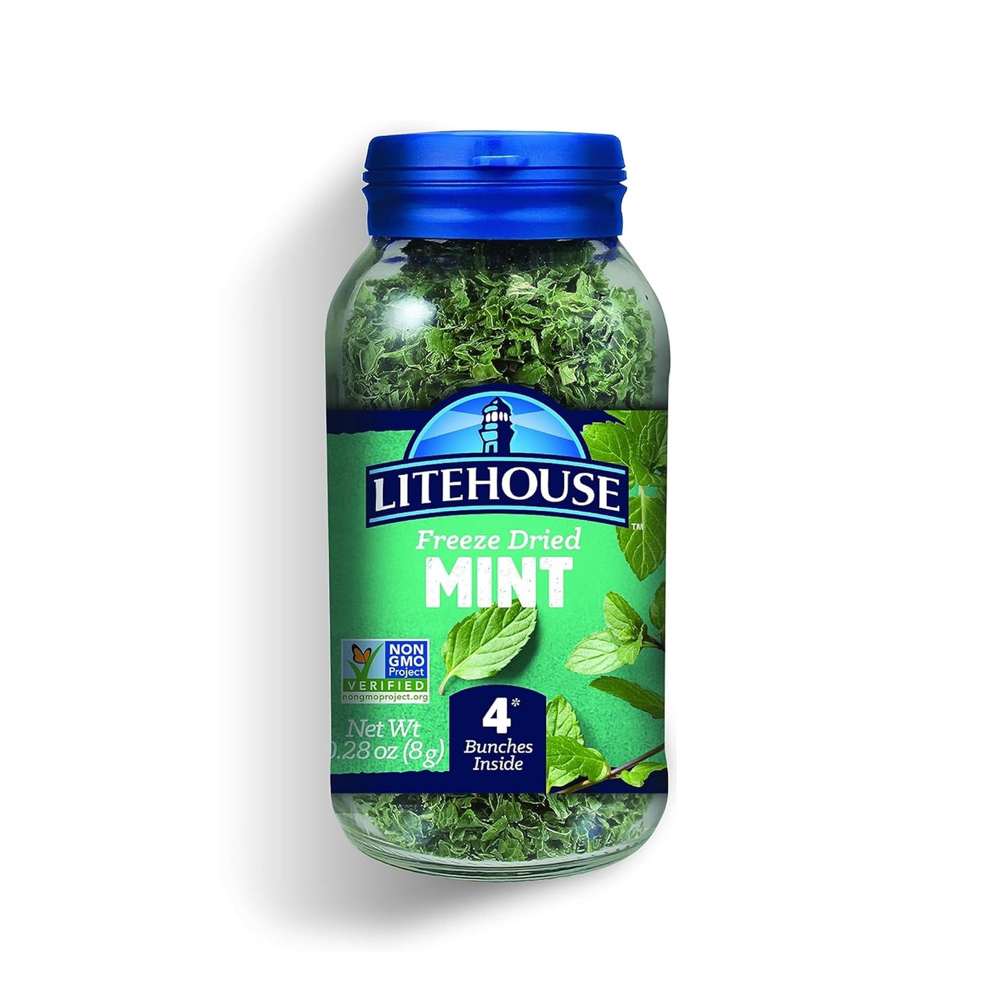 Litehouse Freeze Dried Mint - Substitute for Fresh Mint, Jar Equal to 4 Fresh Bunches, Dried Seasoning, Non-GMO, Gluten-Free - 0.28 Ounce