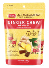 Pocas Ginger Chews Original - Real Ginger Candy Chews, Non-GMO, Gluten-Free, Ginger Candy for Nausea, Morning Sickness Relief, Candied ginger8oz - 1PK