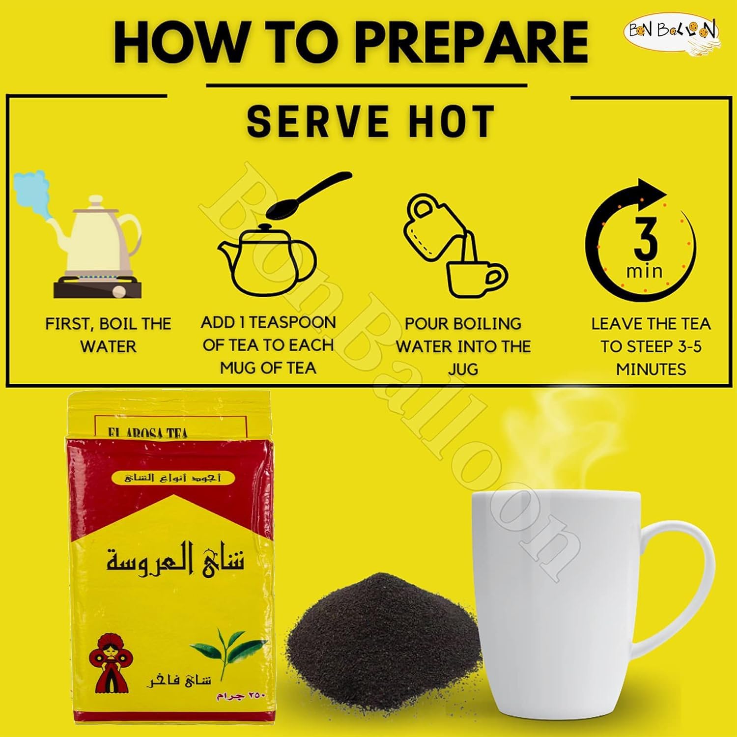 Egypt El Arosa Kenyan Black Tea Dust Natural Taste Daily Morning Fresh Tea Cup (250 gm)