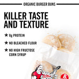 Dave's Killer Bread Burger Buns Done Right, Organic White Bread Hamburger Buns, 8 Count