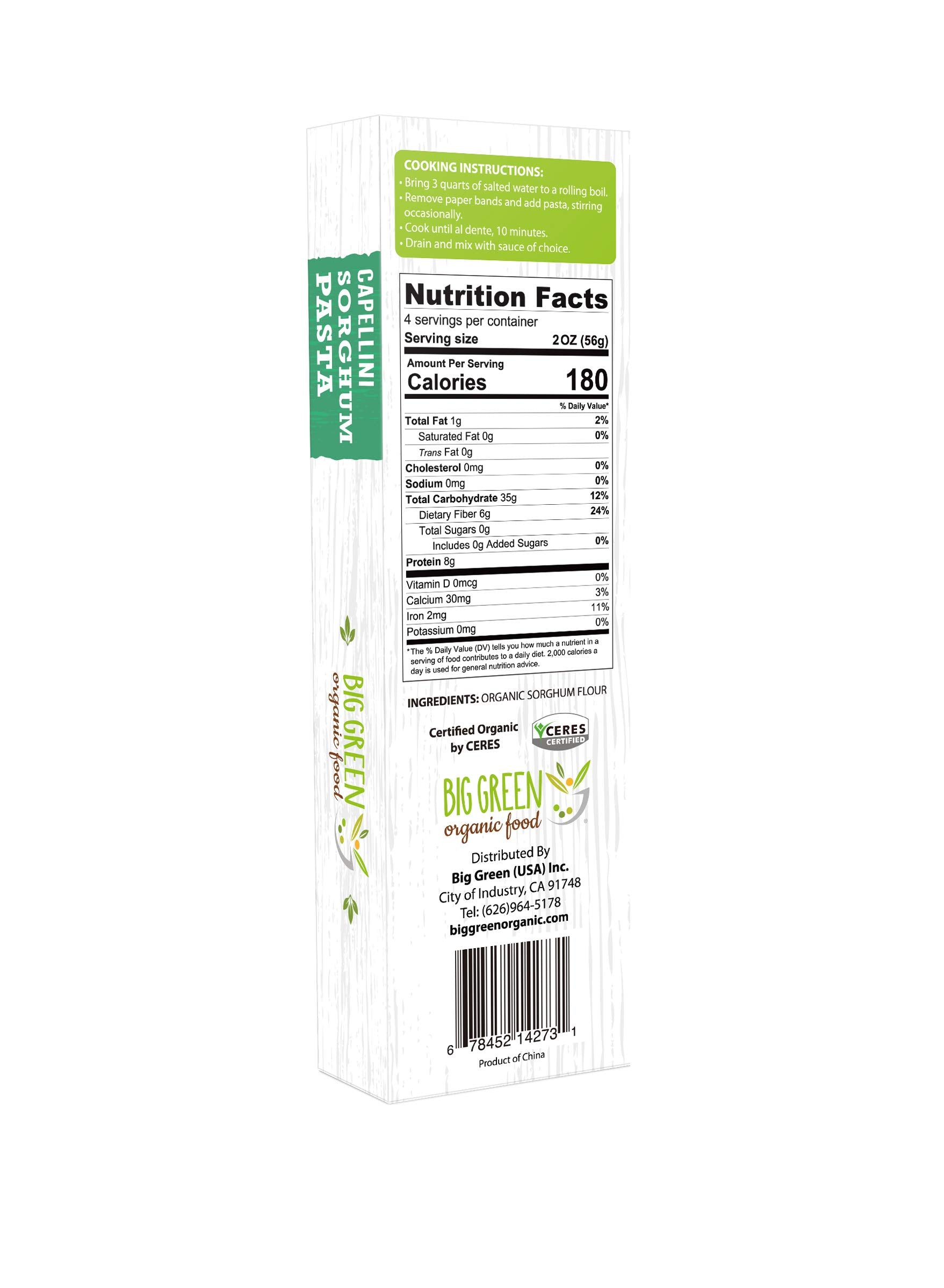 Organic Sorghum Capellini, 8.8oz, New Concept Pasta (2)
