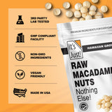It's Just - Hawaiian Macadamia Nuts, Raw Unsalted, Perfect for Baking, Grown in Hawaii, Made in USA, Keto Friendly, Resealable Bag [24oz (Pack of 1)