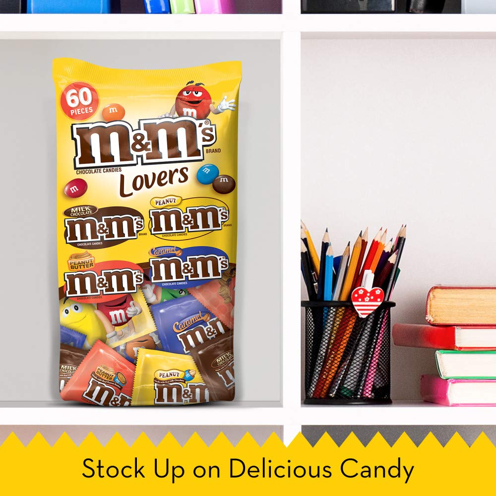 M&M'S Lovers Chocolate Candy Fun Size Variety Assorted Mix Bag, 33.08-Ounce 60 Pieces