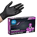MED PRIDE X-Large Black Surgical Gloves, Disposable Med Nitrile Gloves, 4 Mil Thick, Latex and Powder-Free, Hospital Use, Pack of 50