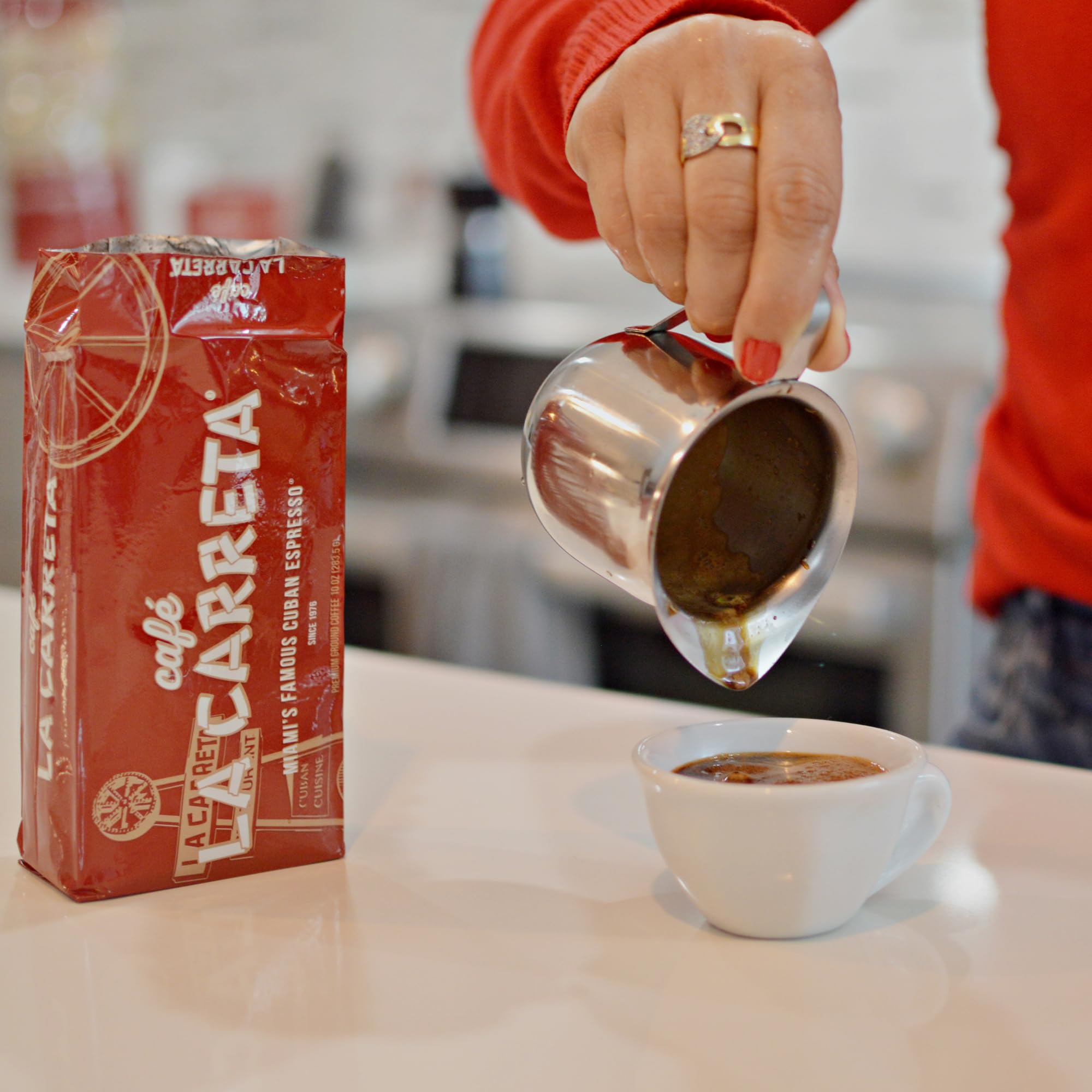 Espresso Ground Coffee - Café La Carreta Cuban Coffee, 10 oz Bag - Miami’s Famous Cuban Espresso Since 1976