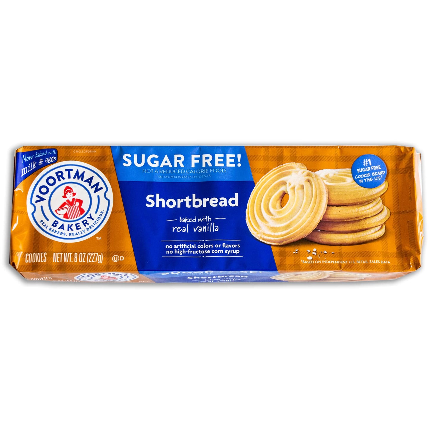 Shortbread Lovers - Voortman Sugar Free Shortbread Cookies - Baked with Real Ingredients - 6, 8oz packs