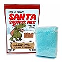 Santa Saurus Rex Cotton Candy - Christmas Candy Gifts for Kids - T-Rex Gift for Dinosaur Lovers - Blue Blueberry Flavor - Stocking Stuffers for Sons