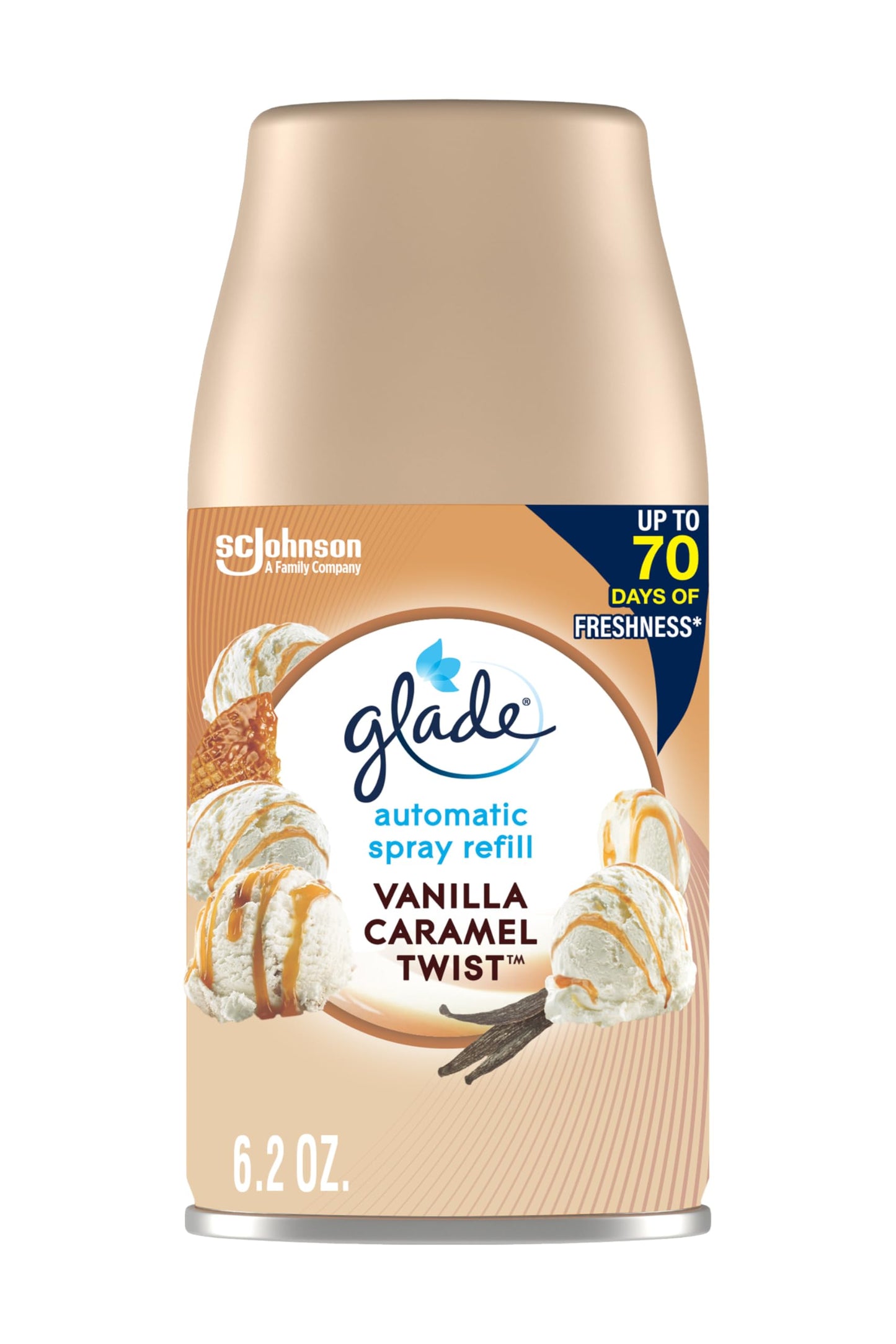 Glade Automatic Spray Refill, Air Freshener for Home and Bathroom, Vanilla Caramel Twist, 6.2 Oz