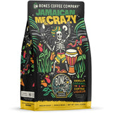 Bones Coffee Company Jamaican Me Crazy, Vanilla Caramel Flavored Coffee, Medium Roast Low Acid Arabica Beans Compatible with Auto drip and French