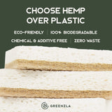 Greenzla Kitchen Sponges, Plant-Based Dish Sponges, Non-Scratch Sisal Hemp Scouring Pads for Dishes, Countertops, Bathtubs, and Tiles, 12 Pack
