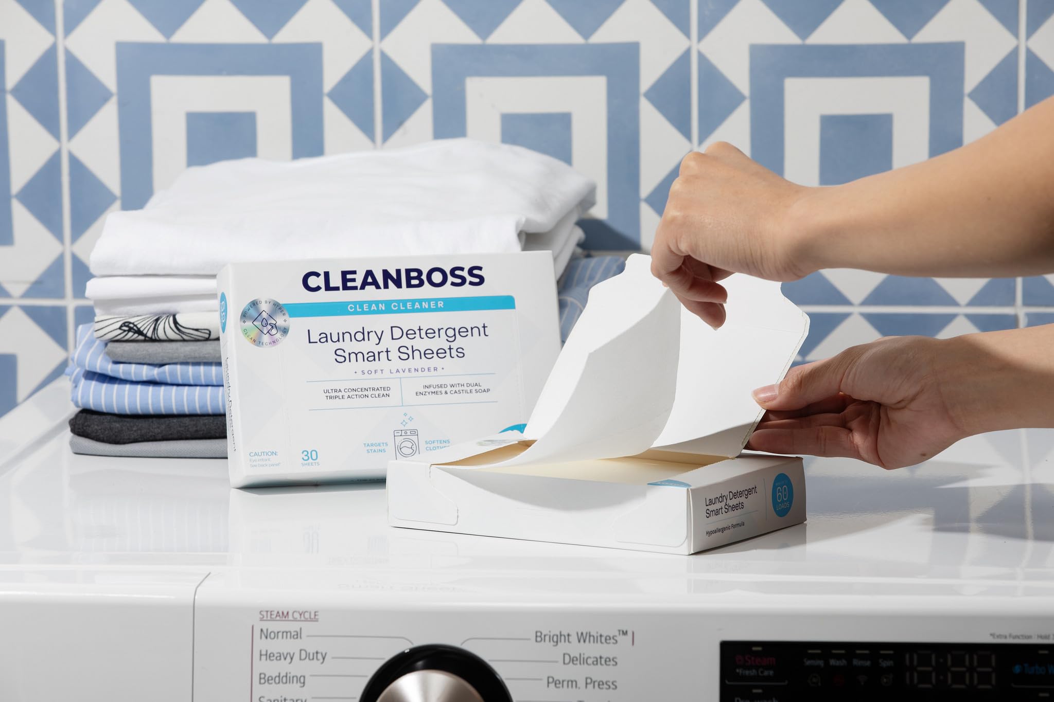 Clean Boss Laundry Detergent Sheets Smart - 60 Sheets - Liquidless Soap Fresh and Clean