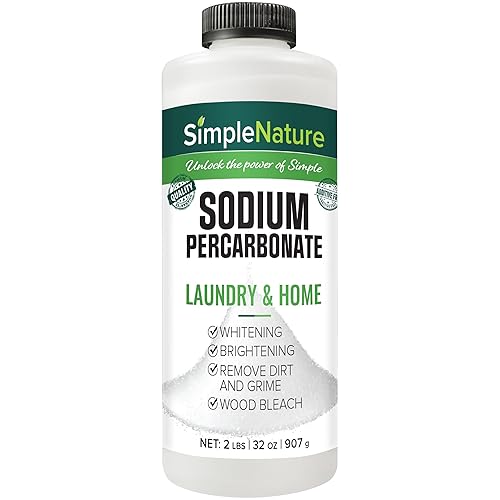 SimpleNature Sodium Percarbonate (2 lbs) - Versatile Scent-Free Cleaner for Home, Laundry, and Decking - Pure Oxygen Bleach - Convenient Container