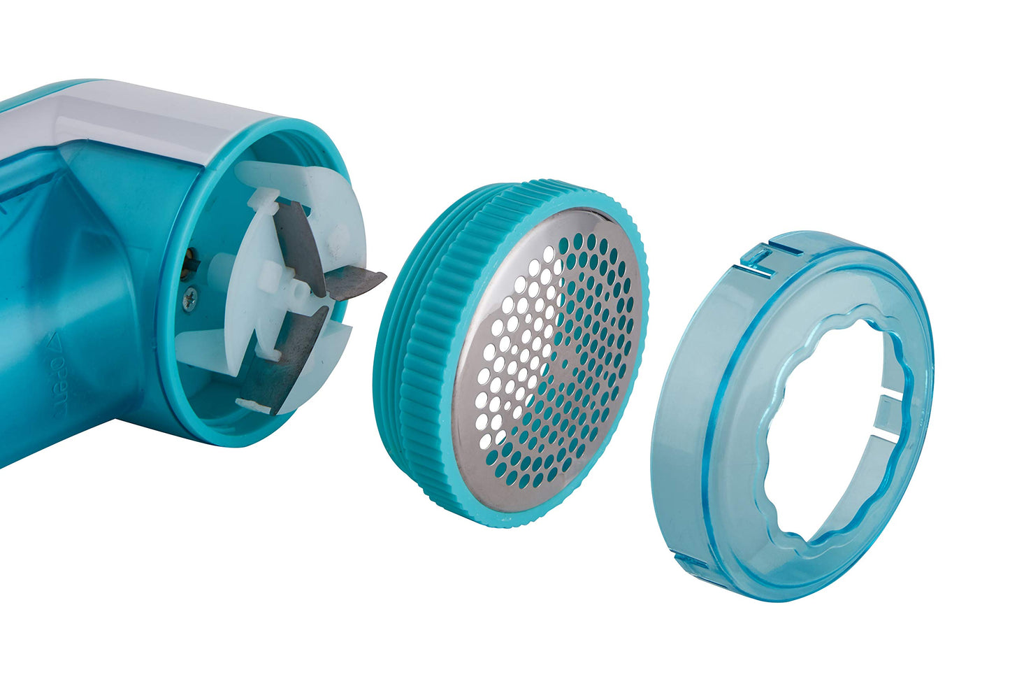 True & Tidy, Portable Fabric Shaver, Safely Removes Lint, Fabric Fluff and Fuzz Balls from All Types of Garments & Fabrics, LR-03, Aqua (Batteries not