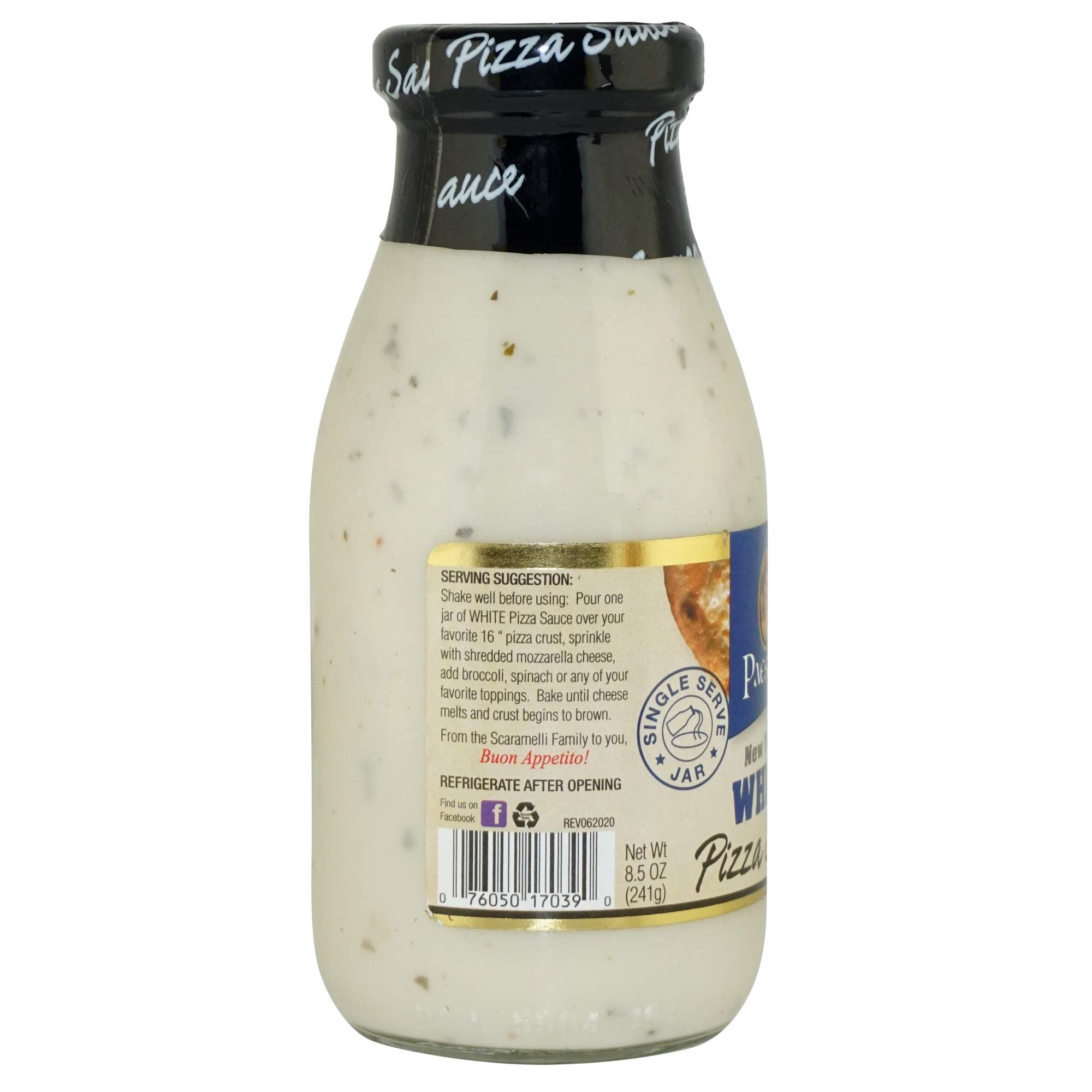 Paesana New York’s White Pizza Sauce, Gluten Free, Kosher Certified, 8.5 OZ - Made in the USA (6 Pack)