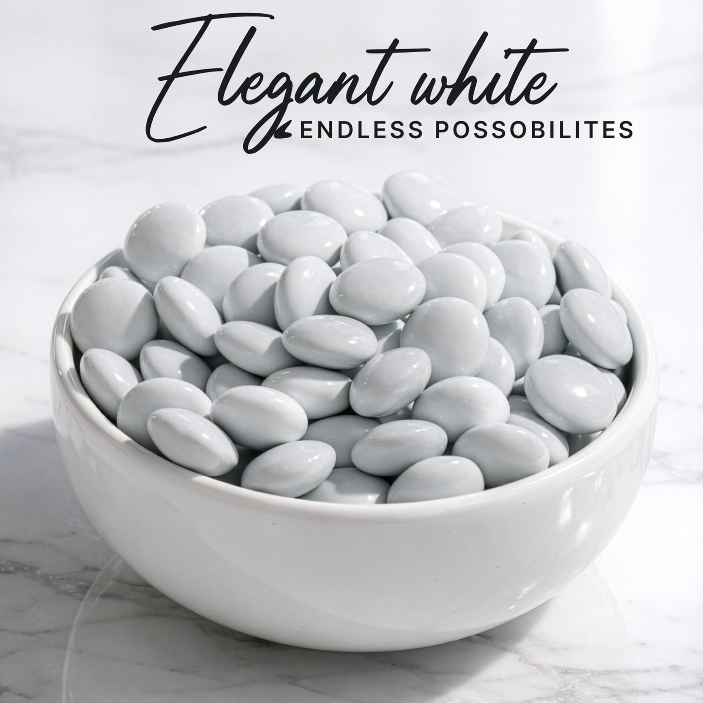 White Candy Coated Milk Chocolate, 10 oz Bag, Crunchy Chocolate Bites, Sweet Snack Treats for Parties, Desserts, Candy Buffet, Movie Nights, Holiday