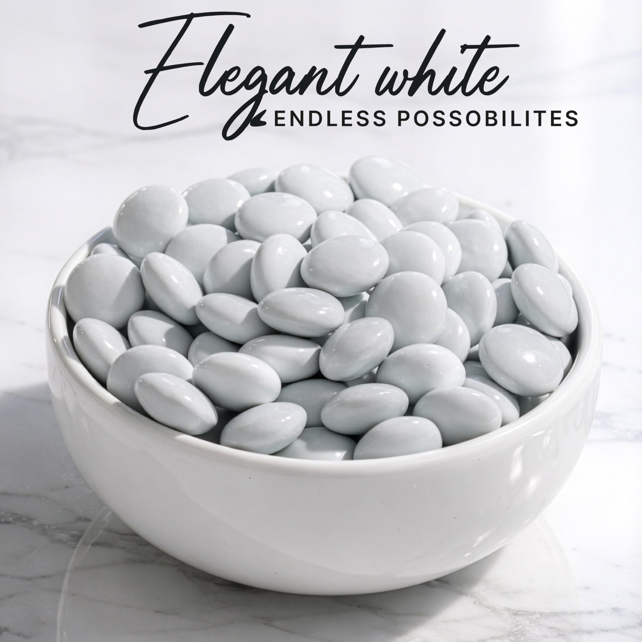 White Candy Coated Milk Chocolate, 10 oz Bag, Crunchy Chocolate Bites, Sweet Snack Treats for Parties, Desserts, Candy Buffet, Movie Nights, Holiday