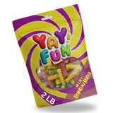 Rainbow Gummy Ropes Candy Mix, Halal Candy Bulk 2 Pound Bag | Assorted Filled Fruit Flavored Ropes | Rainbow Rope Candy Mix for Parties, Candy