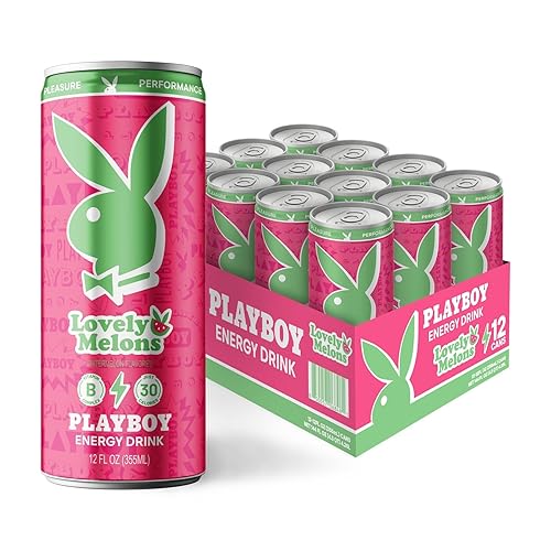 PLAYBOY Energy Drink - Lovely Melons (Watermelon) - 12 Pack of 12oz Cans | Performance + Pleasure Energy | NextGen Lifestyle Drink
