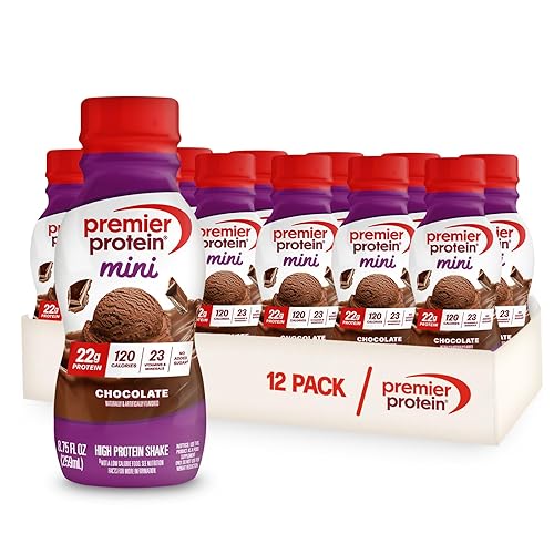 Premier Protein Shake MINIs, Chocolate, 22g Protein, 120 Calories, No Added Sugar, 8.75 fl oz, 12 Pack